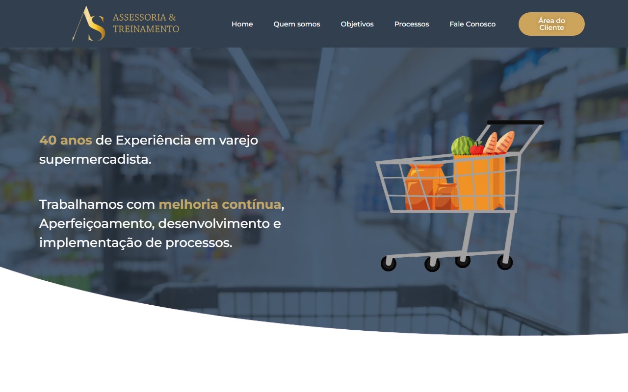 Site da A. Santos Assessoria, página inicial